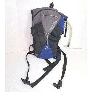 JanSport Helium Hydration Backpack Black Blue + 72oz Bladder Hiking Trail Pack